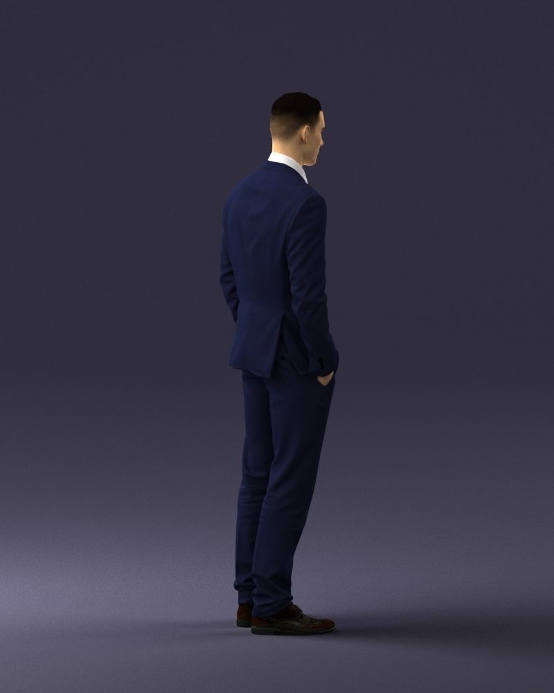 Young man in green tie and suit 0383 3D Print Ready 3D print model_24