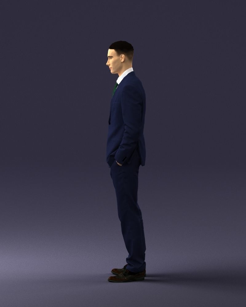 Young man in green tie and suit 0383 3D Print Ready 3D print model_9