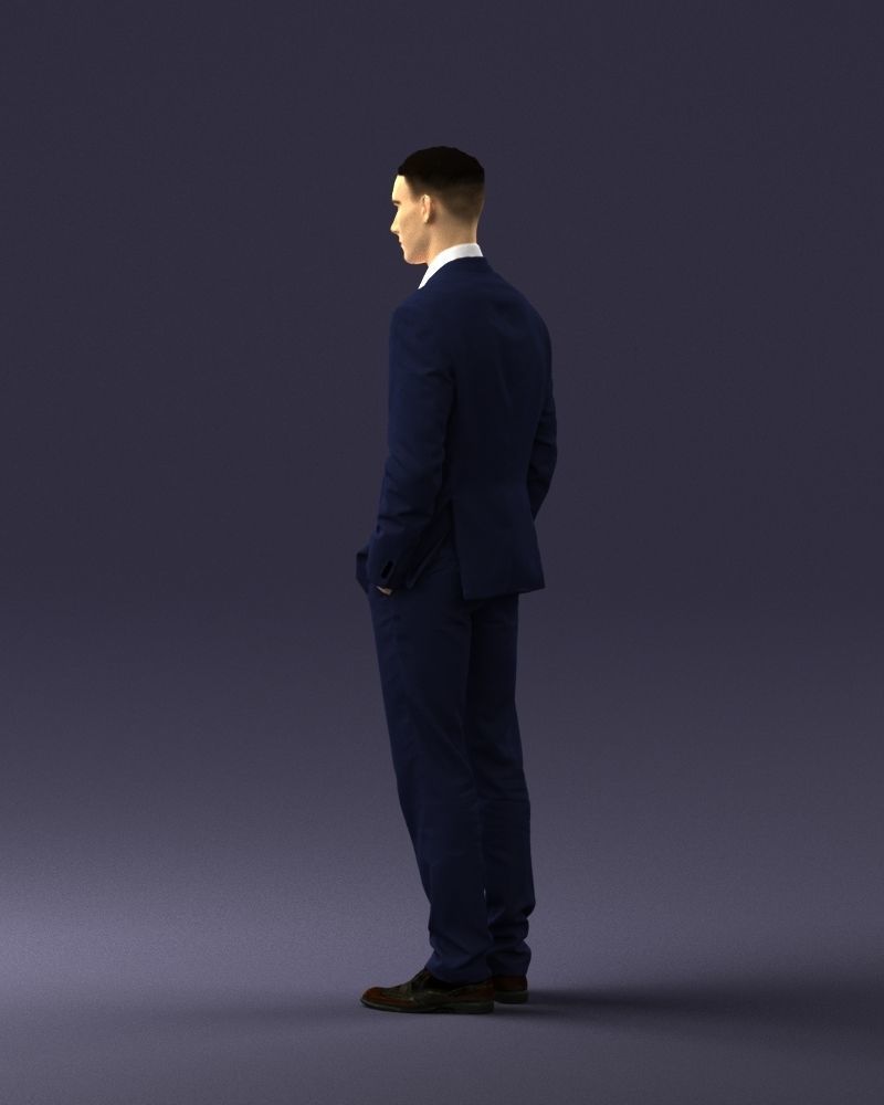 Young man in green tie and suit 0383 3D Print Ready 3D print model_12