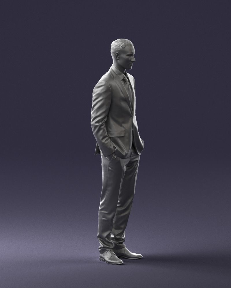 Young man in green tie and suit 0383 3D Print Ready 3D print model_31
