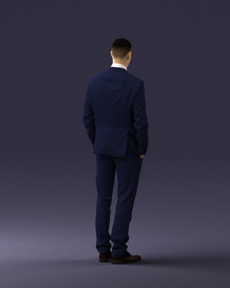 Young man in green tie and suit 0383 3D Print Ready 3D print model_21