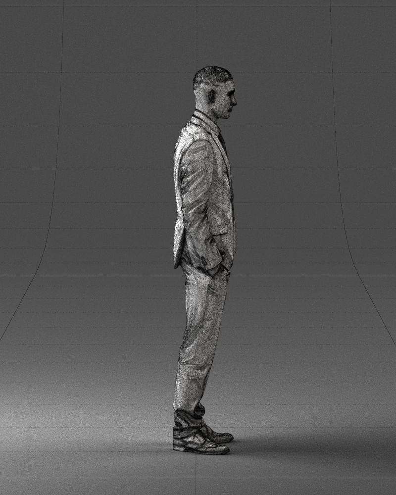 Young man in green tie and suit 0383 3D Print Ready 3D print model_29