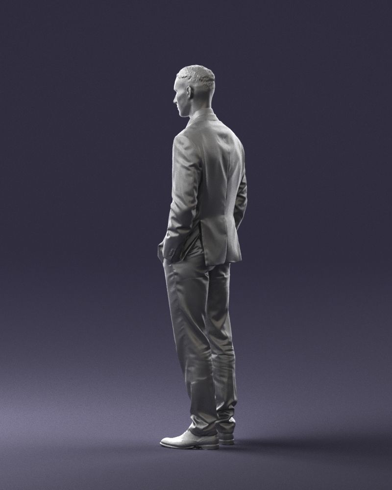Young man in green tie and suit 0383 3D Print Ready 3D print model_13