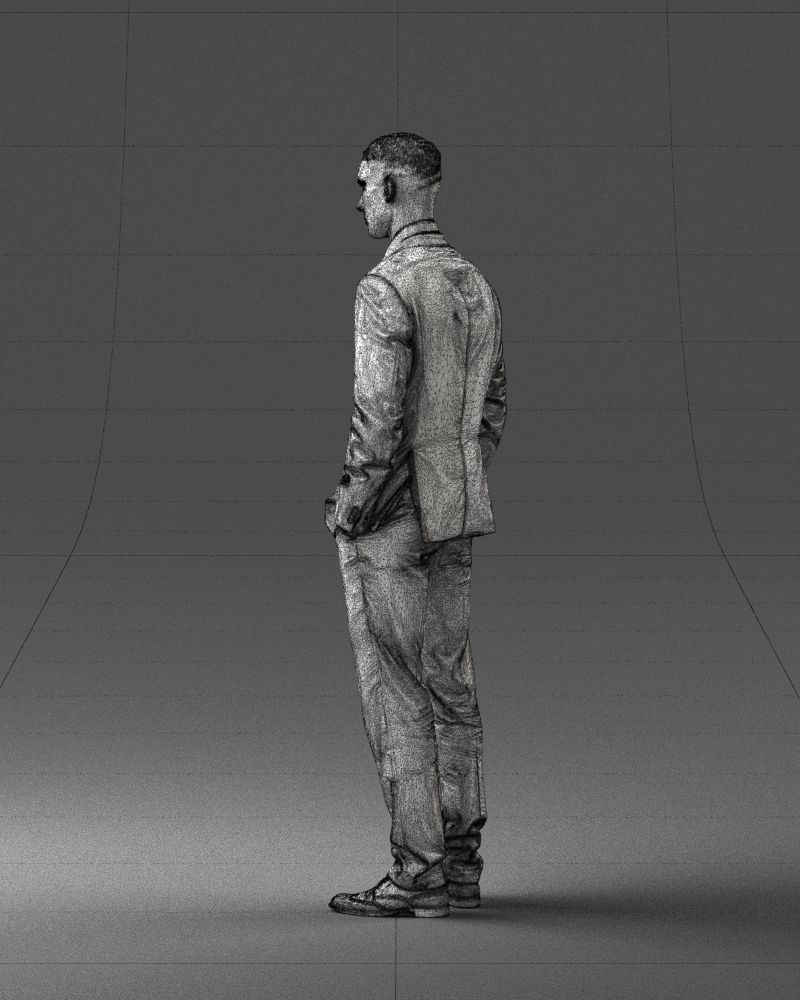 Young man in green tie and suit 0383 3D Print Ready 3D print model_14