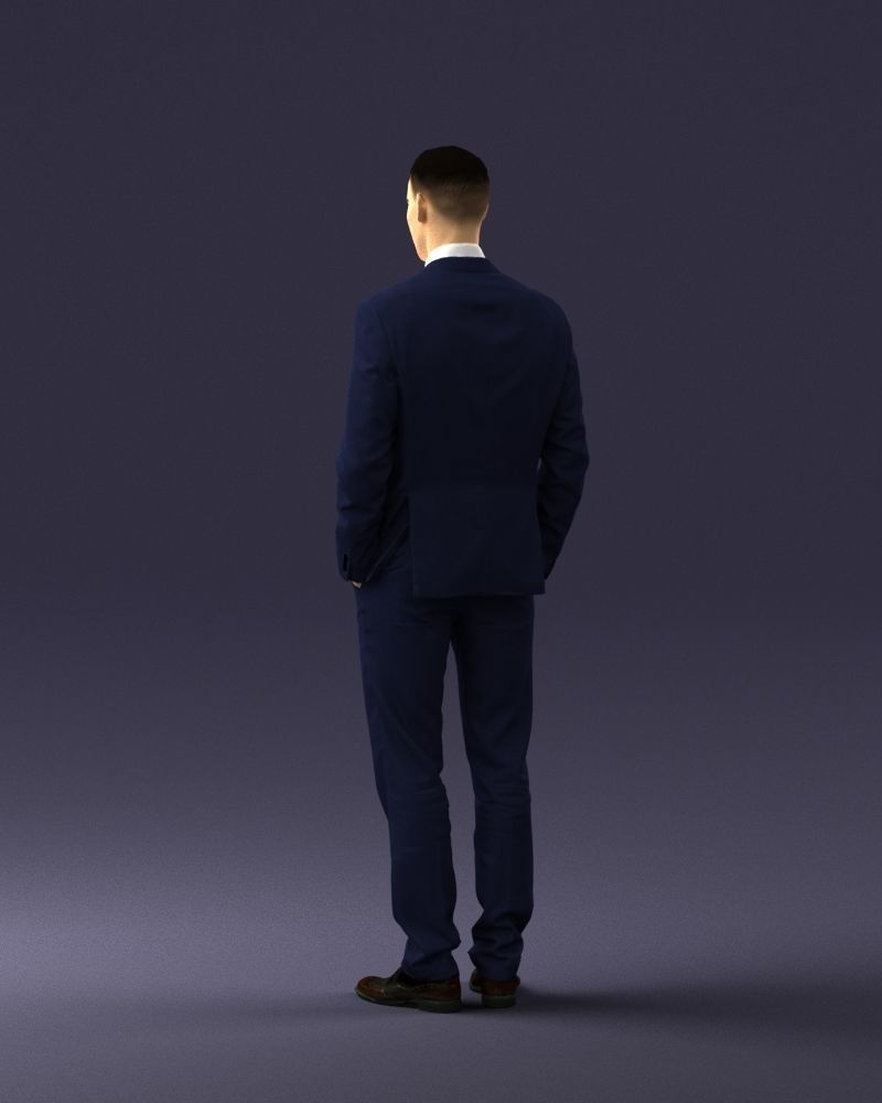 Young man in green tie and suit 0383 3D Print Ready 3D print model_15