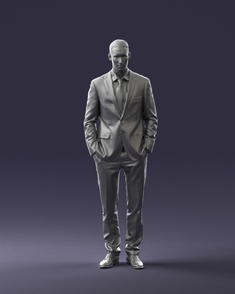 Young man in green tie and suit 0383 3D Print Ready 3D print model_37