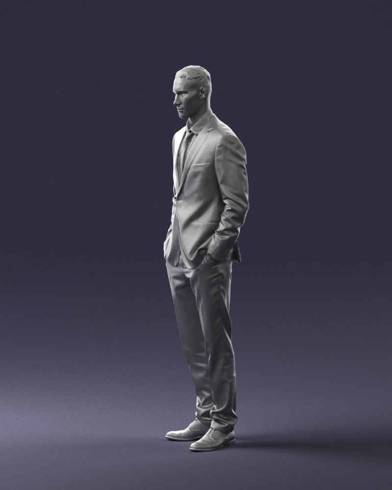 Young man in green tie and suit 0383 3D Print Ready 3D print model_7