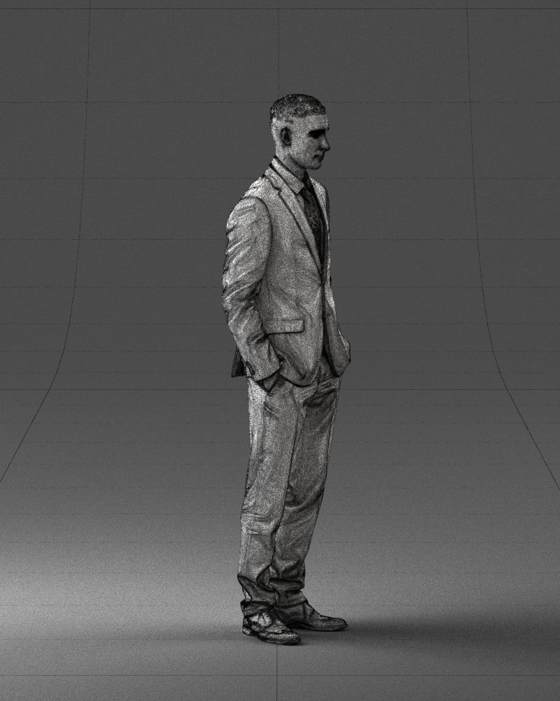 Young man in green tie and suit 0383 3D Print Ready 3D print model_32