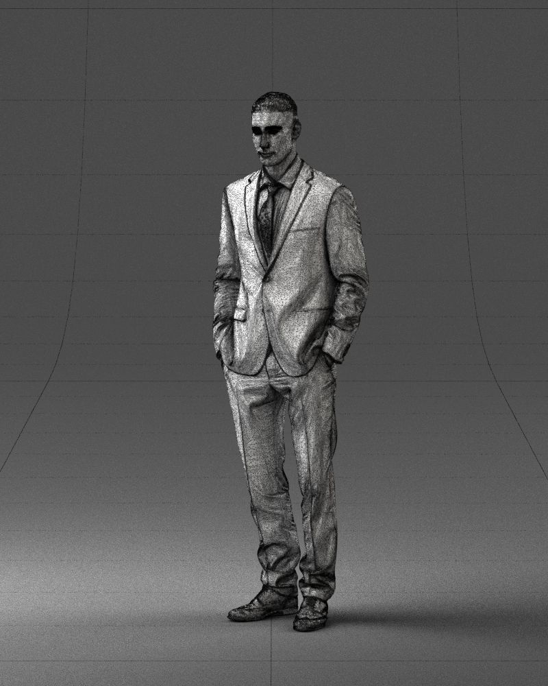 Young man in green tie and suit 0383 3D Print Ready 3D print model_5