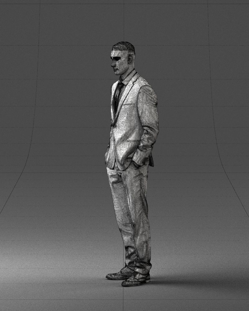 Young man in green tie and suit 0383 3D Print Ready 3D print model_8
