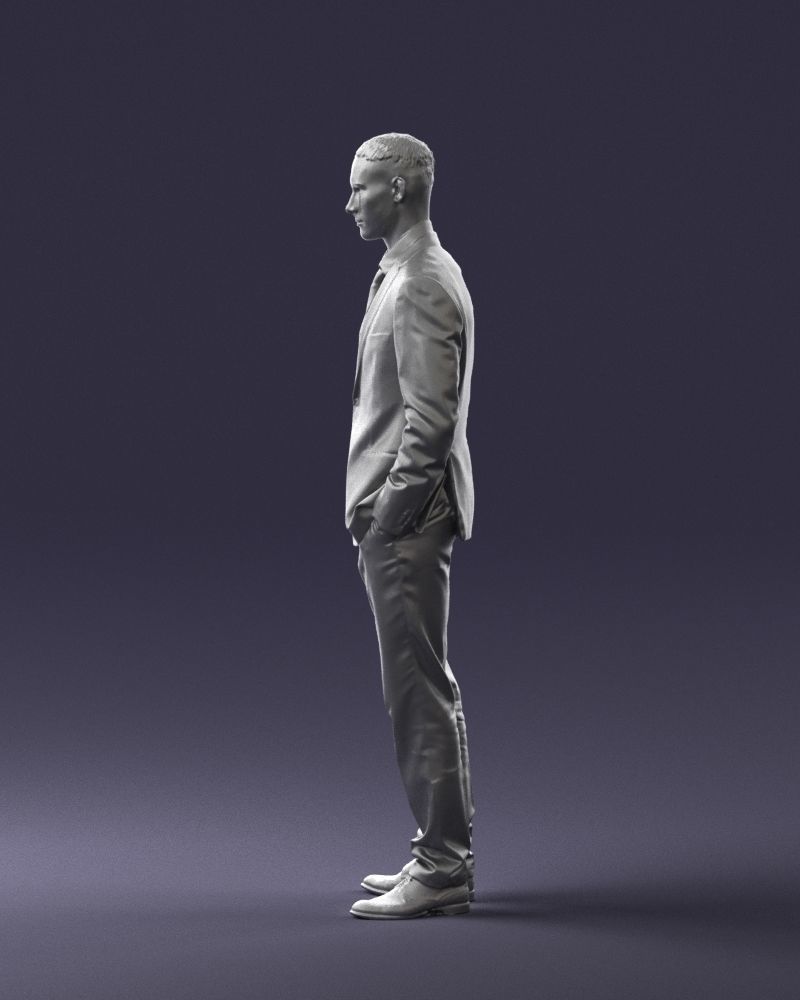 Young man in green tie and suit 0383 3D Print Ready 3D print model_10