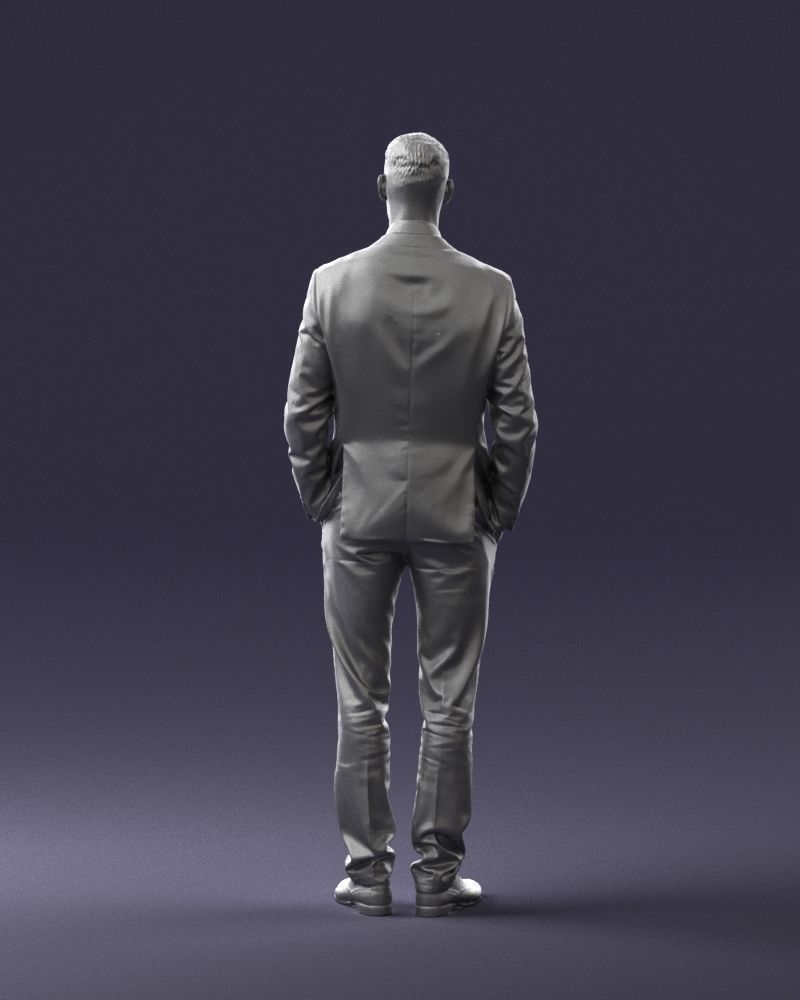 Young man in green tie and suit 0383 3D Print Ready 3D print model_19