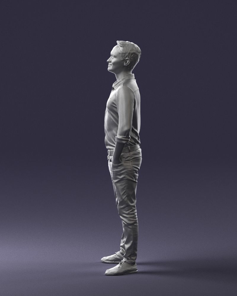 Man in yellow trousers and white shirt 0370 3D Print Ready 3D print model_10