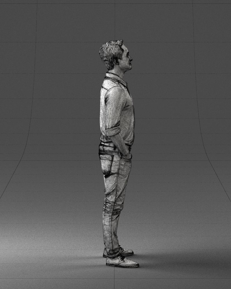 Man in yellow trousers and white shirt 0370 3D Print Ready 3D print model_29