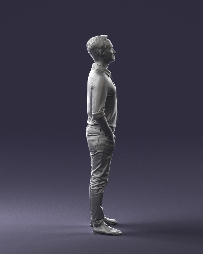 Man in yellow trousers and white shirt 0370 3D Print Ready 3D print model_28