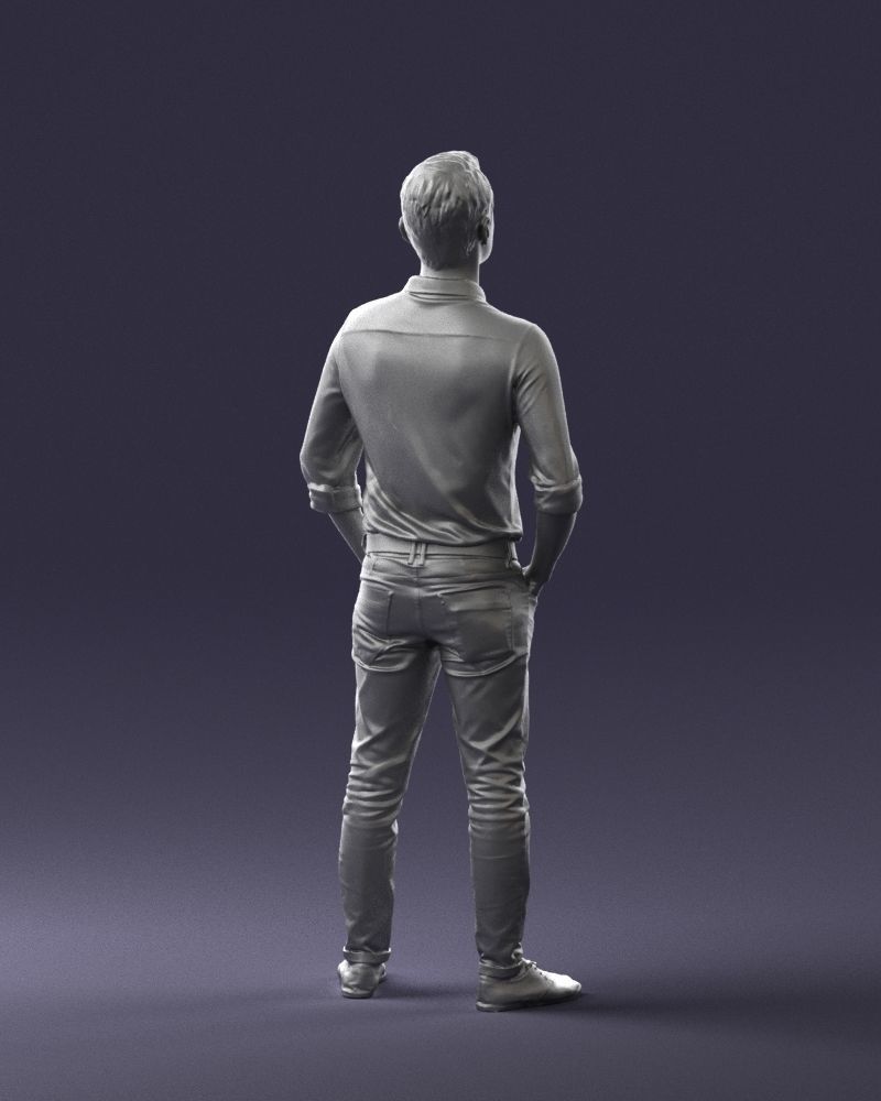 Man in yellow trousers and white shirt 0370 3D Print Ready 3D print model_22