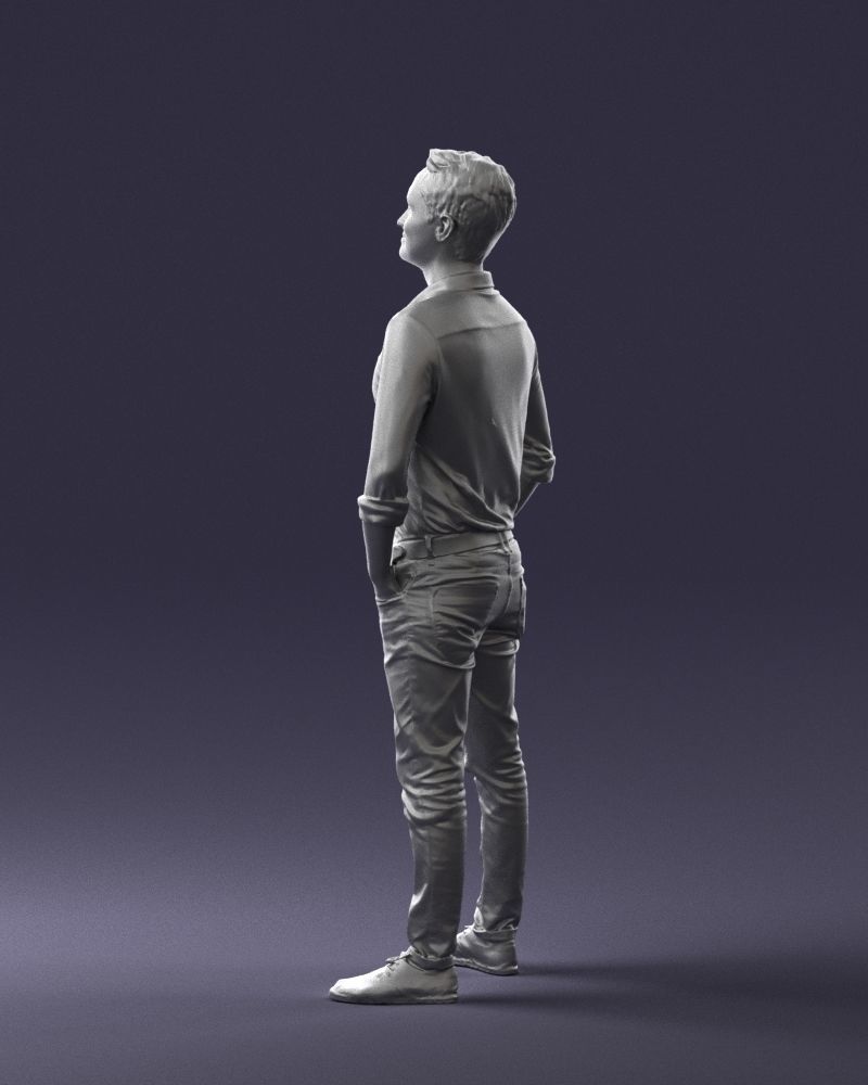 Man in yellow trousers and white shirt 0370 3D Print Ready 3D print model_13