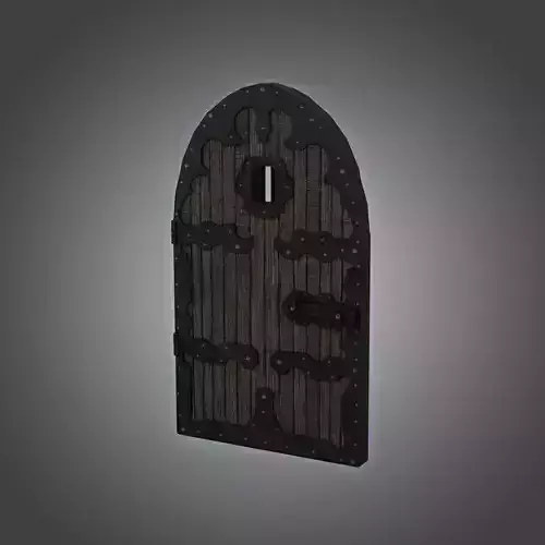 Medieval Door Strong Dungeon Steel Door 3D Model