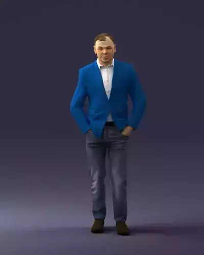 Man in brown shoes and jeans 0377 3D Print Ready