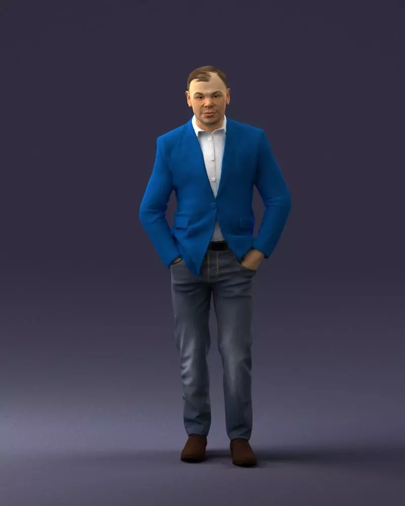 Man in brown shoes and jeans 0377 3D Print Ready 3D print model