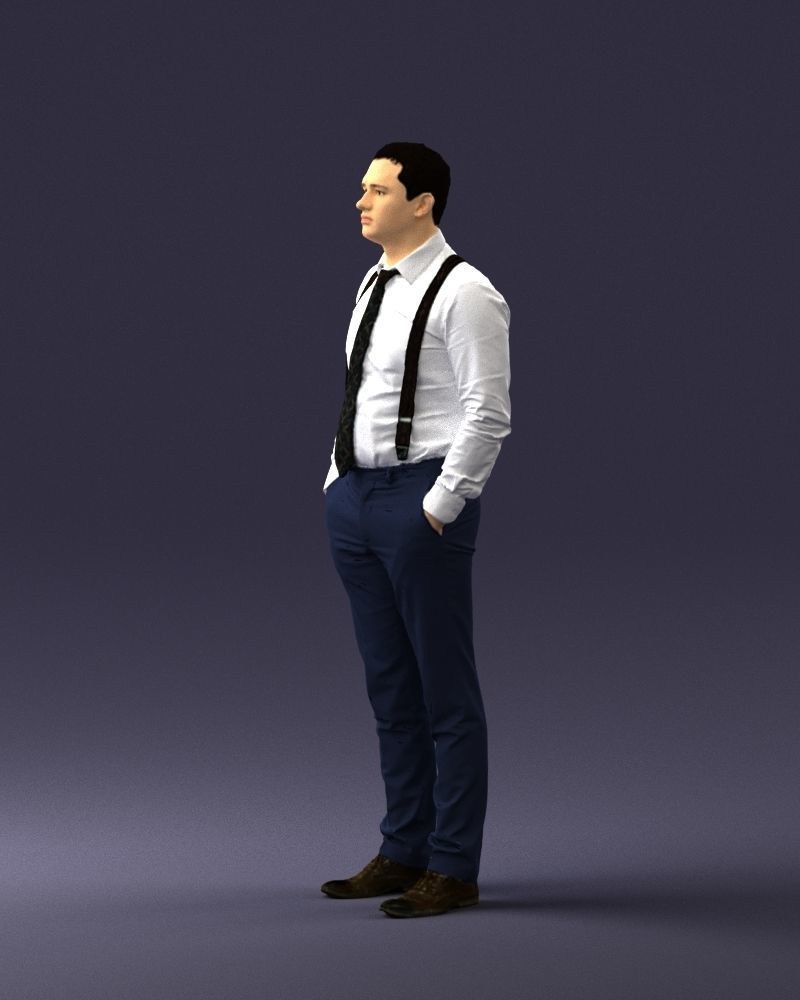 Guy in trousers with suspenders 0380 3D Print Ready 3D print model_6