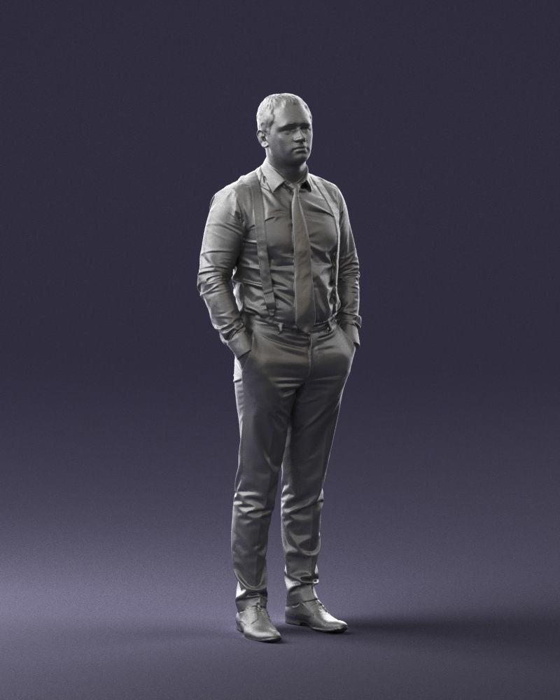 Guy in trousers with suspenders 0380 3D Print Ready 3D print model_34