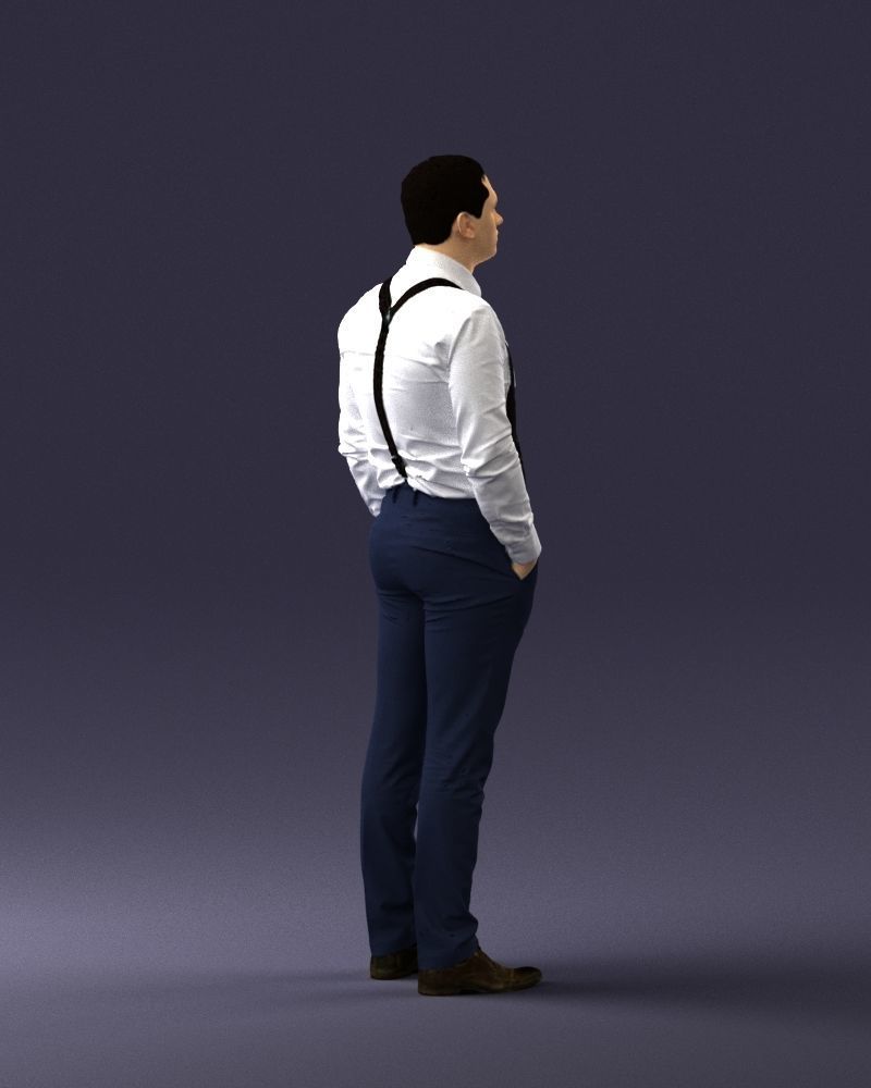 Guy in trousers with suspenders 0380 3D Print Ready 3D print model_24