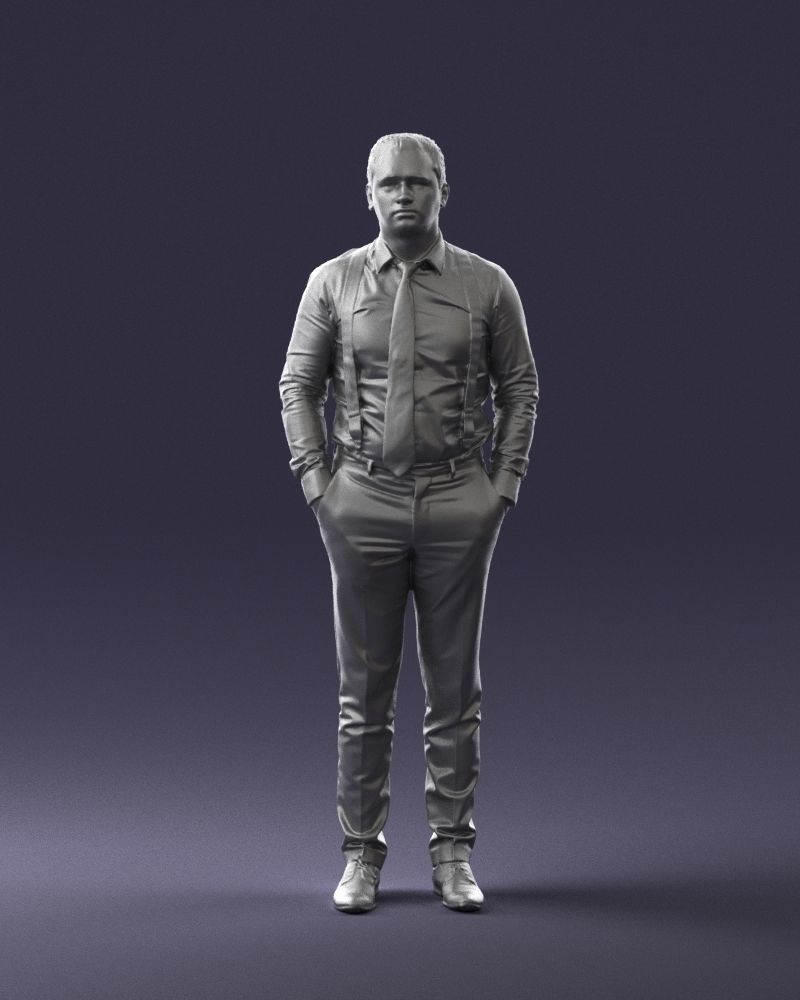 Guy in trousers with suspenders 0380 3D Print Ready 3D print model_37