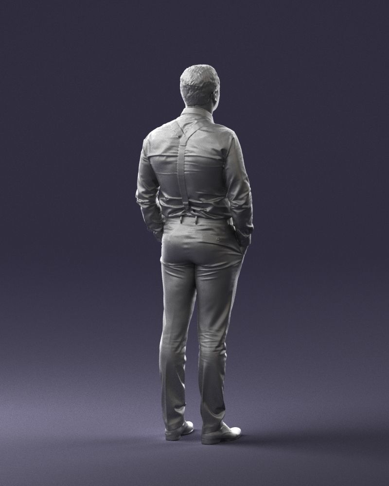 Guy in trousers with suspenders 0380 3D Print Ready 3D print model_22