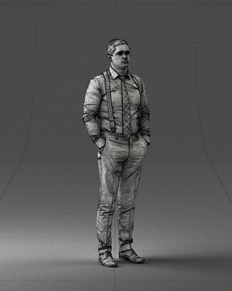 Guy in trousers with suspenders 0380 3D Print Ready 3D print model_35