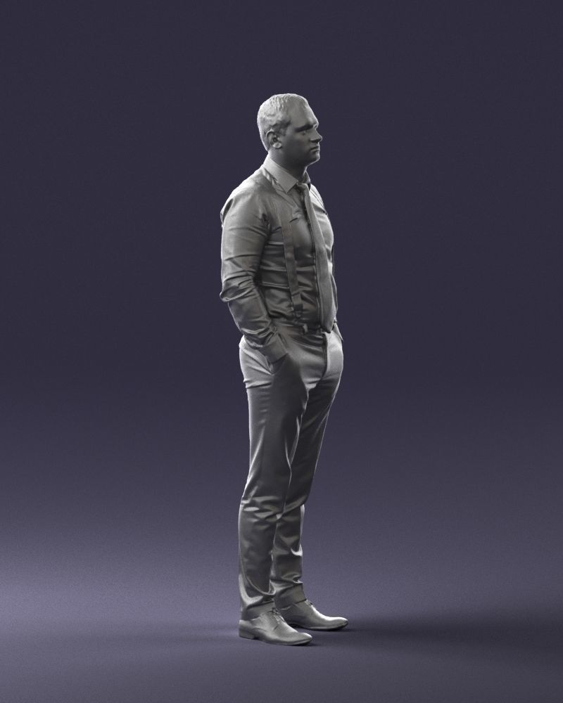 Guy in trousers with suspenders 0380 3D Print Ready 3D print model_31
