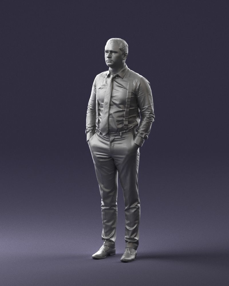 Guy in trousers with suspenders 0380 3D Print Ready 3D print model_4