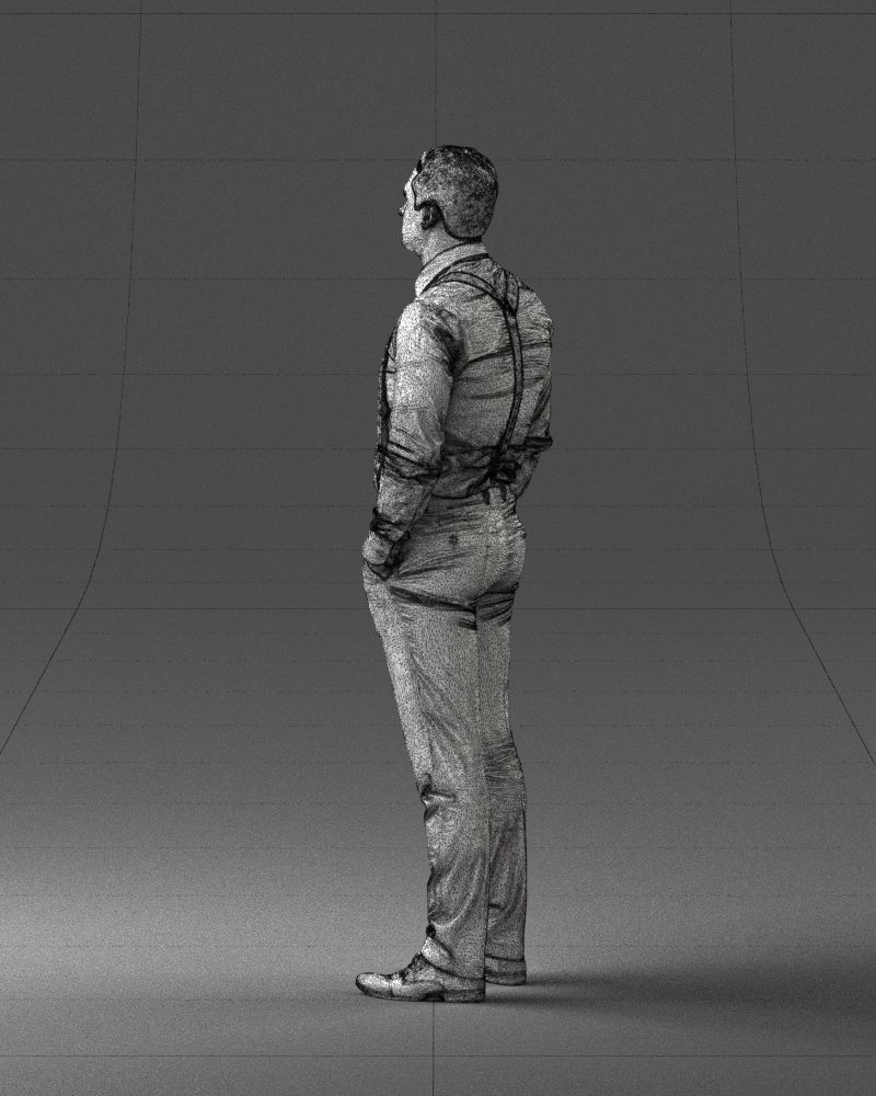Guy in trousers with suspenders 0380 3D Print Ready 3D print model_14