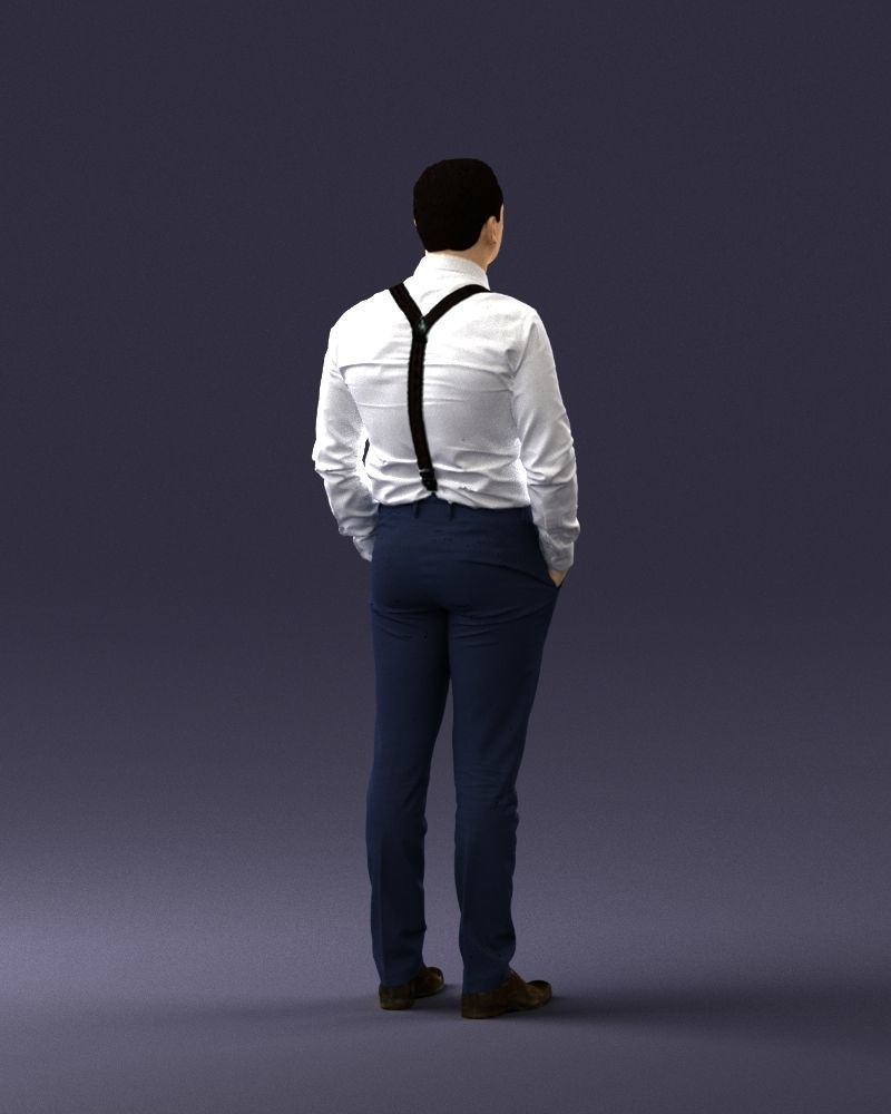 Guy in trousers with suspenders 0380 3D Print Ready 3D print model_21