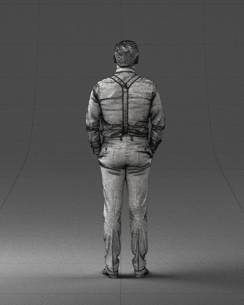 Guy in trousers with suspenders 0380 3D Print Ready 3D print model_20