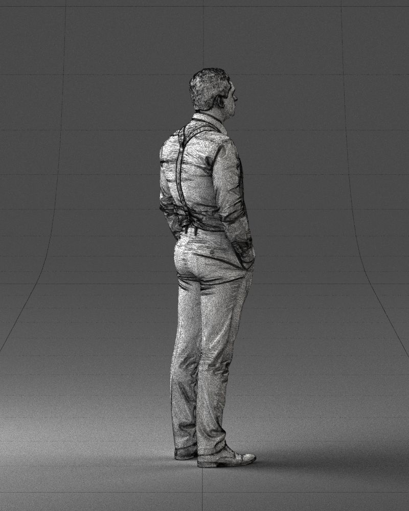 Guy in trousers with suspenders 0380 3D Print Ready 3D print model_26