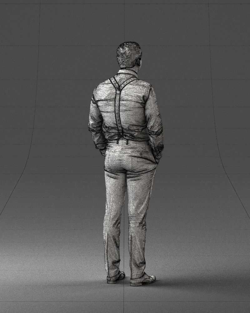 Guy in trousers with suspenders 0380 3D Print Ready 3D print model_23