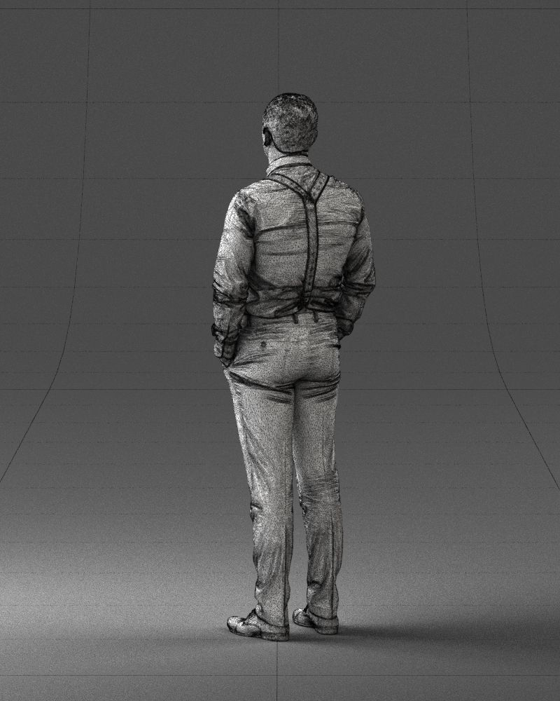 Guy in trousers with suspenders 0380 3D Print Ready 3D print model_17