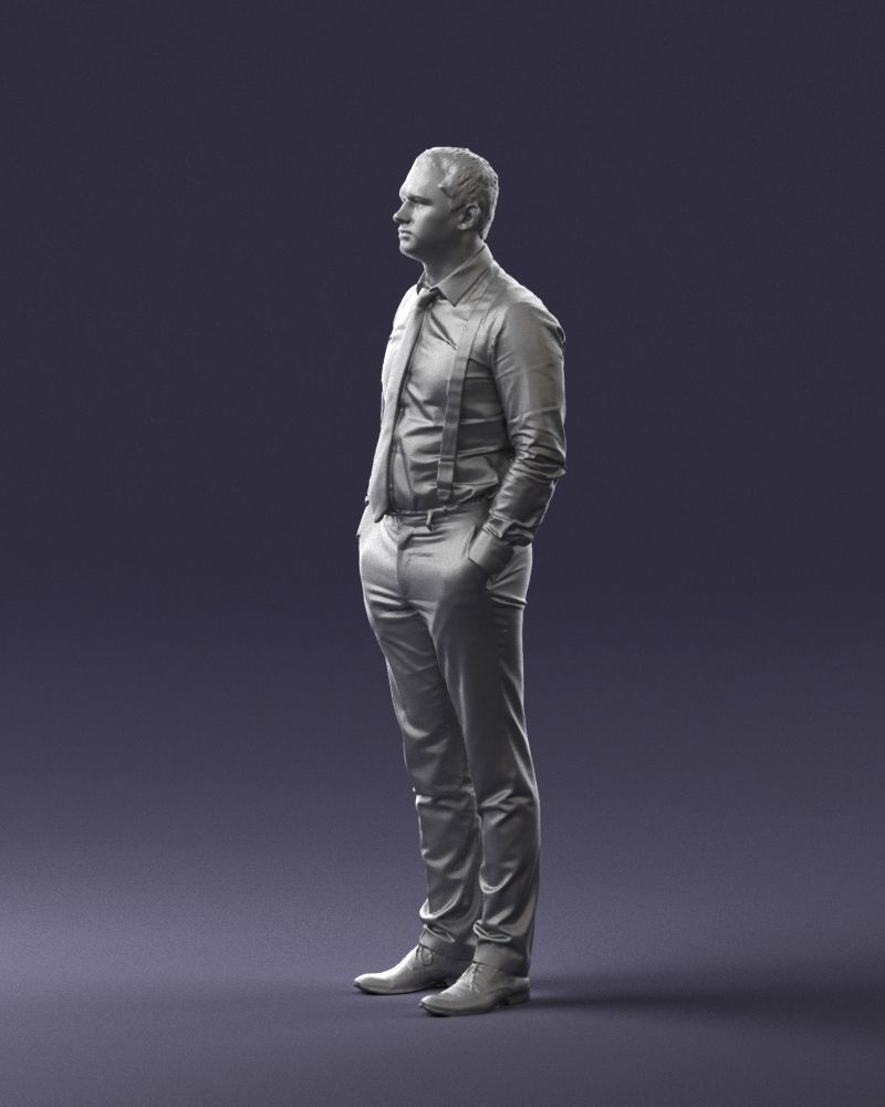 Guy in trousers with suspenders 0380 3D Print Ready 3D print model_7