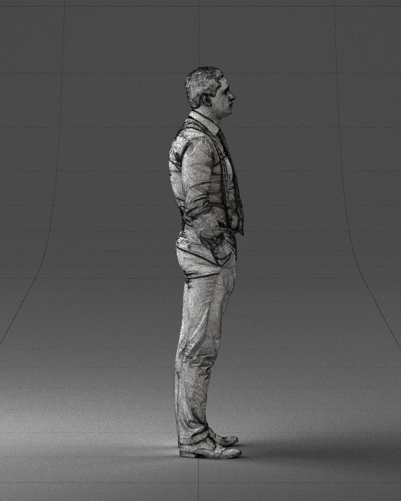 Guy in trousers with suspenders 0380 3D Print Ready 3D print model_29
