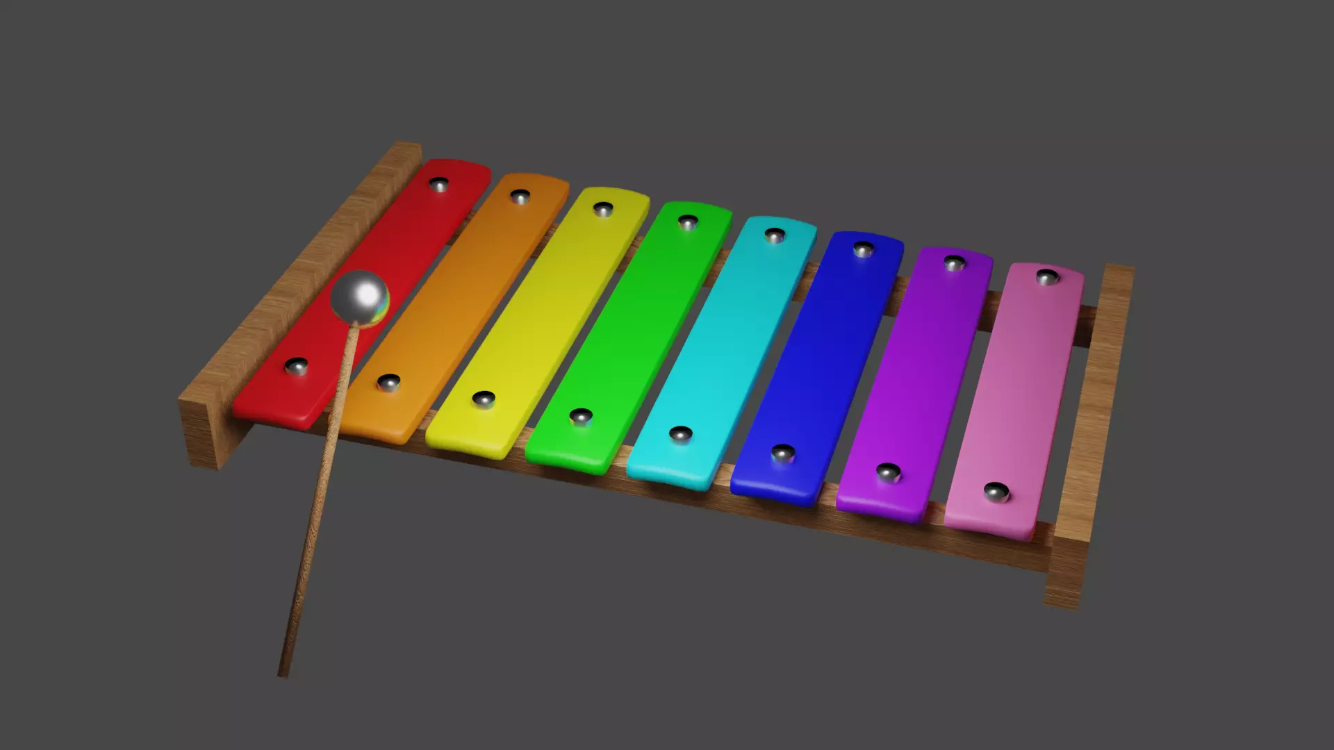 Xylophone 3D model colorful 3D model_0