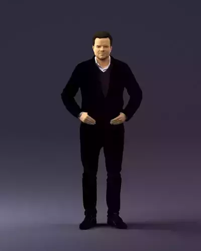 Man in dark blue tracksuit 0379 3D Print Ready