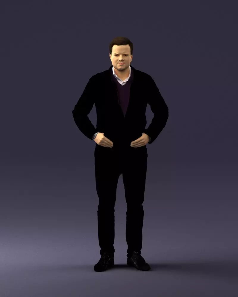Man in dark blue tracksuit 0379 3D Print Ready 3D print model