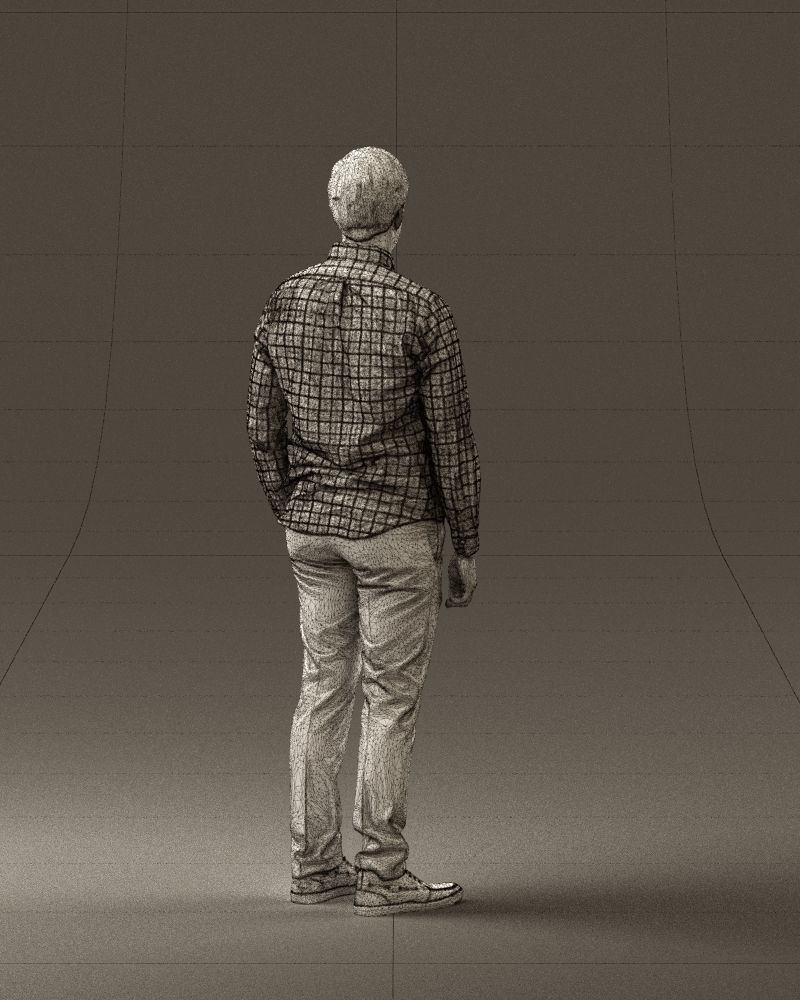 Man in black yellow tshirt 0409 3D Print ready 3D print model_16