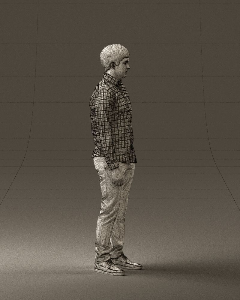 Man in black yellow tshirt 0409 3D Print ready 3D print model_11