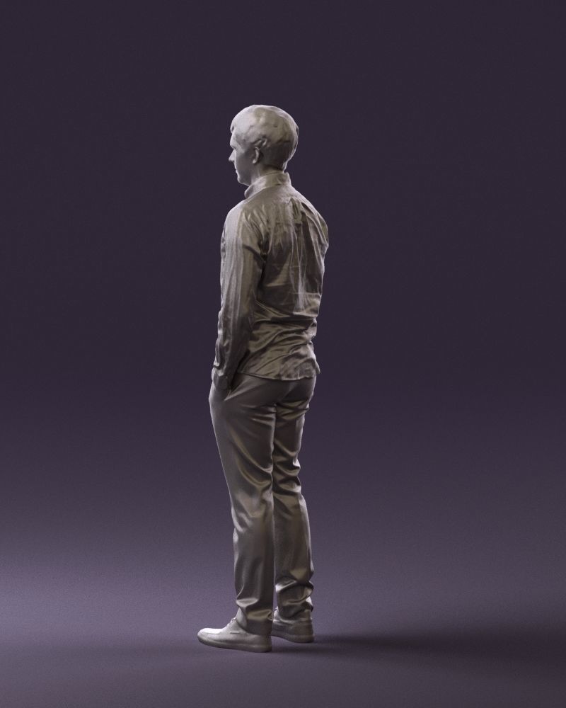 Man in black yellow tshirt 0409 3D Print ready 3D print model_21