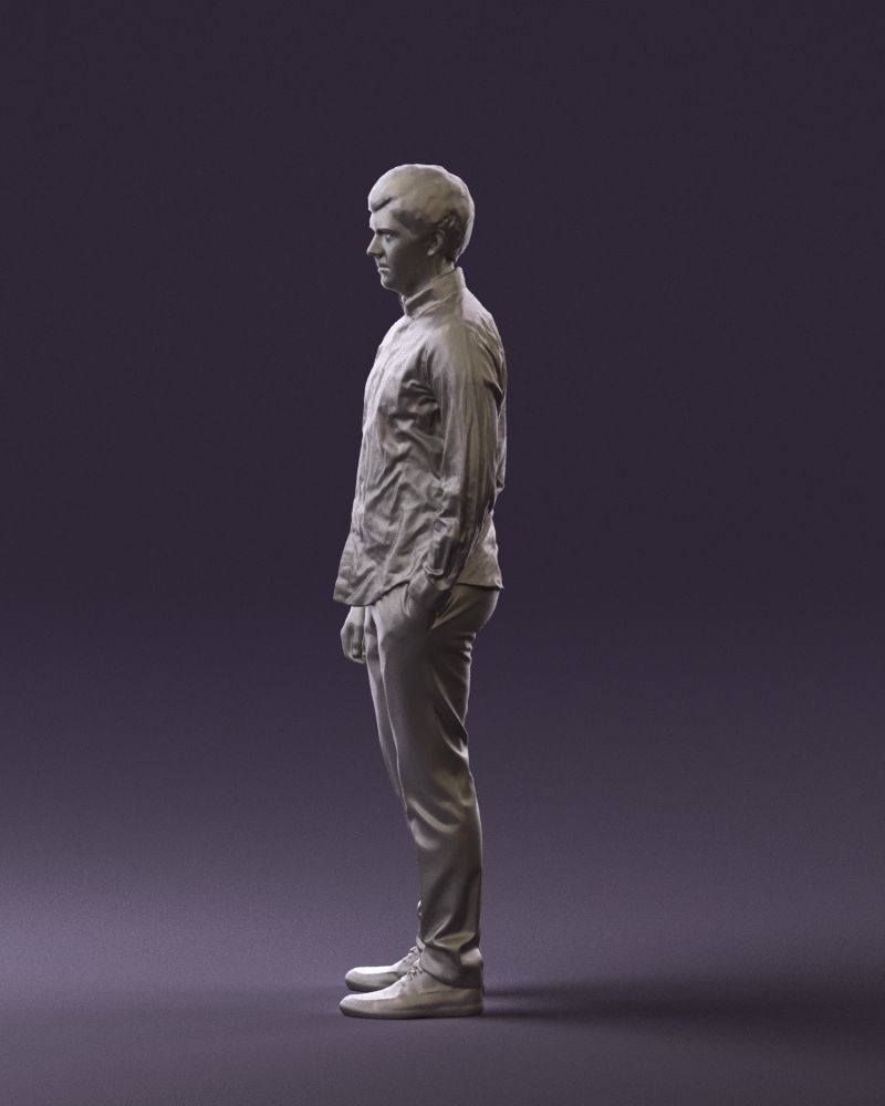 Man in black yellow tshirt 0409 3D Print ready 3D print model_24