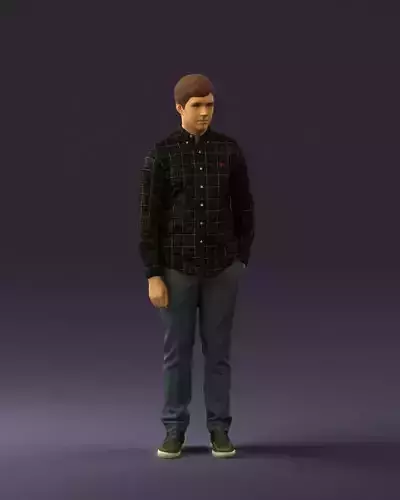 Man in black yellow tshirt 0409 3D Print ready 3D print model