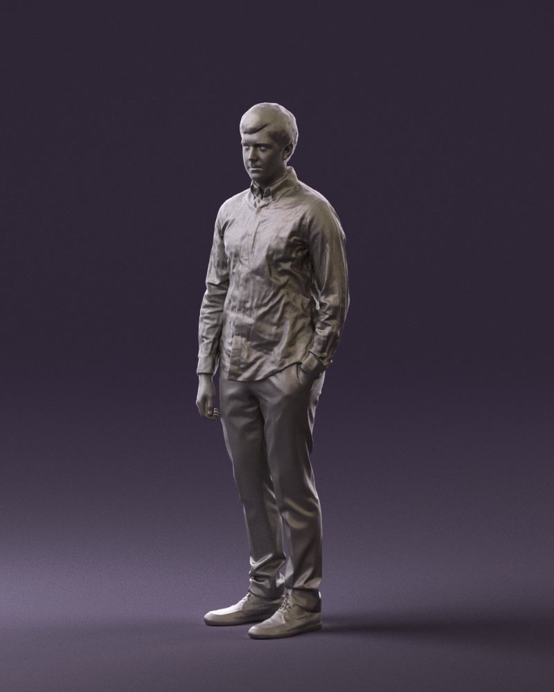 Man in black yellow tshirt 0409 3D Print ready 3D print model_27