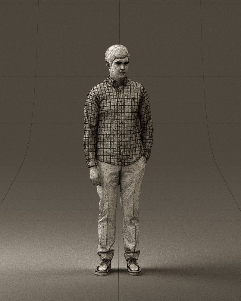 Man in black yellow tshirt 0409 3D Print ready 3D print model_38